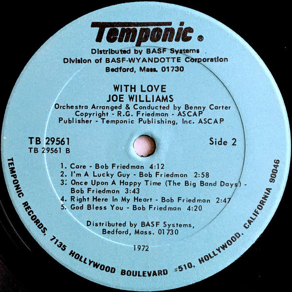 Joe Williams : With Love (LP, Album, Uni)