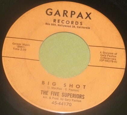 The Five Superiors : Big Shot / There's A Fool Born Everyday (7", Single)