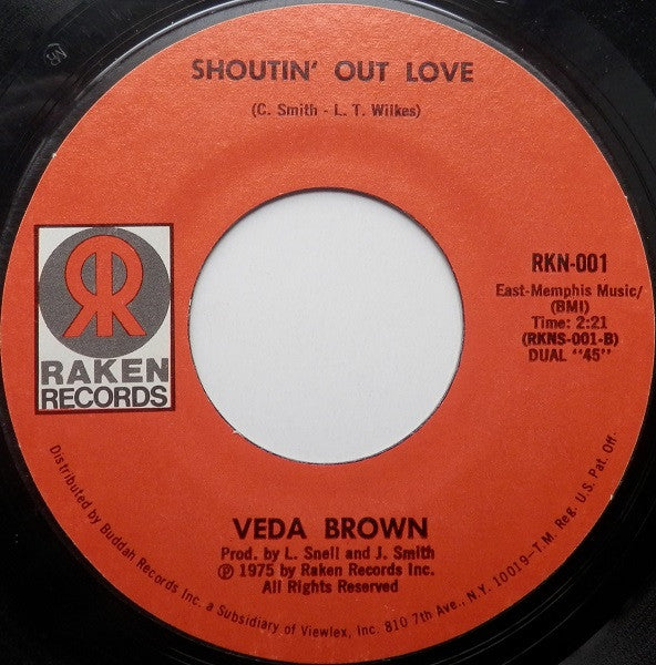 Veda Brown : Brand New Tomorrow / Shoutin' Out Love (7", Single)