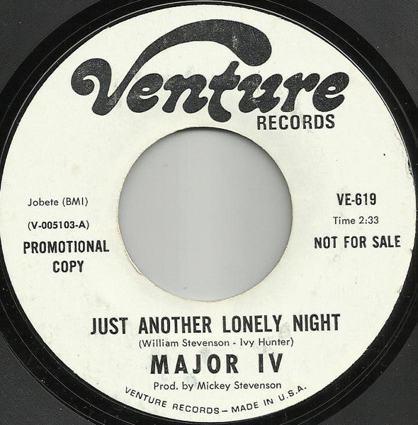 Major IV* : Just Another Lonely Night (7", Single, Promo)