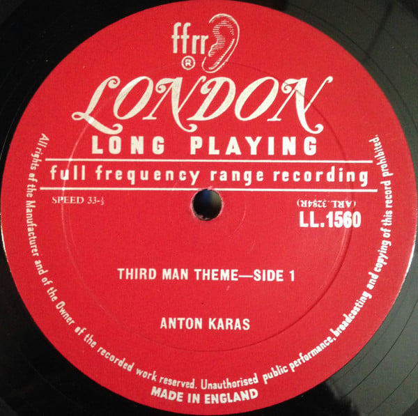 Anton Karas And Fritz & Jacky : The 3rd Man Theme (LP)