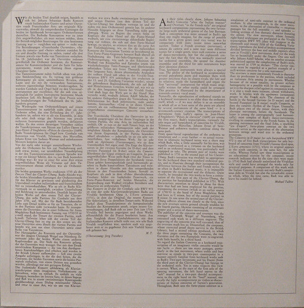 Johann Sebastian Bach - Trevor Pinnock : Italienisches Konzert = Italian Concerto = Concerto Italien • Französische Ouvertüre = French Overture = Ouverture Française (LP)