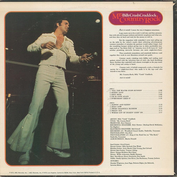 Billy 'Crash' Craddock : Mr. Country Rock  (LP, Album)