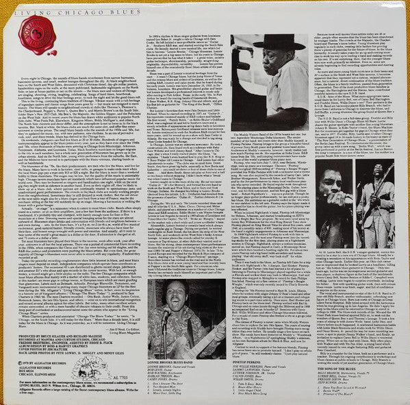 The Lonnie Brooks Blues Band / Pinetop Perkins With Sammy Lawhorn / Sons Of Blues : Living Chicago Blues Volume Number 3 (LP, Comp, Scr)