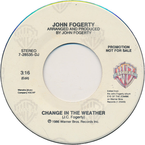 John Fogerty : Change In The Weather (7", Single, Promo, Spe)