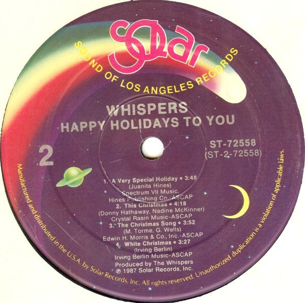 The Whispers : "Happy Holidays To You" (LP, Album, RE)