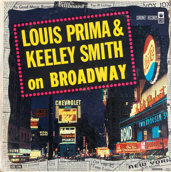 Louis Prima & Keely Smith : Louis Prima & Keeley Smith On Broadway (LP, Album, Mono)
