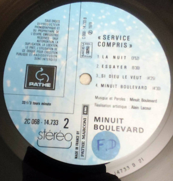 Minuit Boulevard : Service Compris (LP, Album)