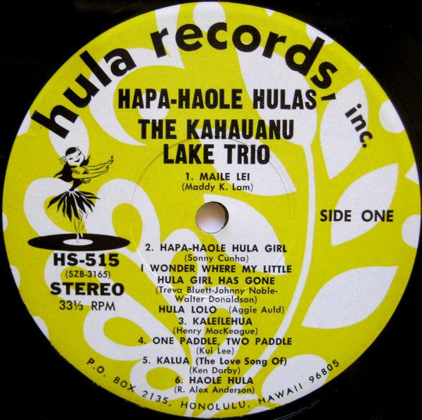 The Kahauanu Lake Trio : Hapa-Haole Hulas (LP, Album)