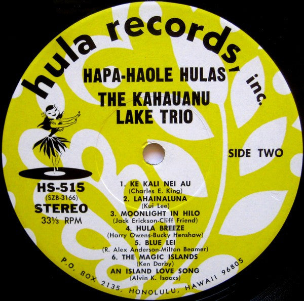 The Kahauanu Lake Trio : Hapa-Haole Hulas (LP, Album)