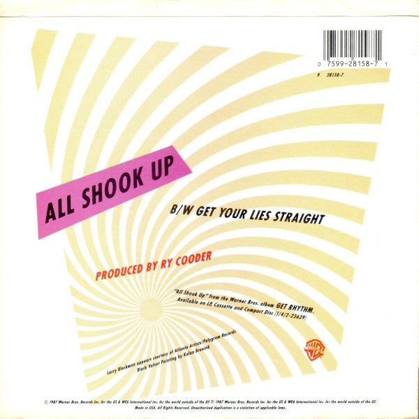 Ry Cooder : All Shook Up (7", Single)