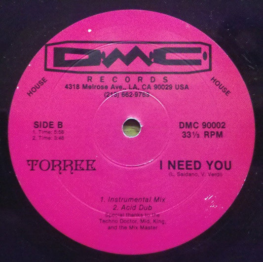 Torree : I Need You (12")