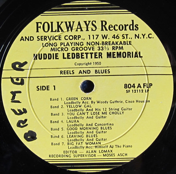 Leadbelly : Take This Hammer: Huddie Ledbetter Memorial Album (10", Album)