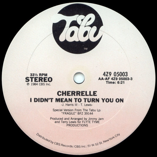 Cherrelle : I Didn't Mean To Turn You On (12", Single, Car)