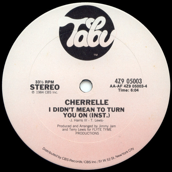 Cherrelle : I Didn't Mean To Turn You On (12", Single, Car)