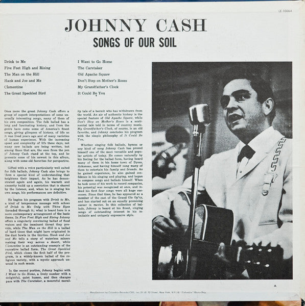 Johnny Cash : Songs Of Our Soil (LP, Album, RE)