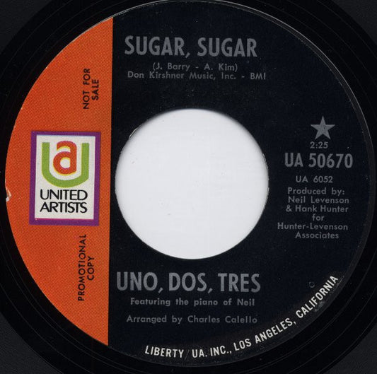 Uno, Dos, Tres : Sugar, Sugar (7", Promo)