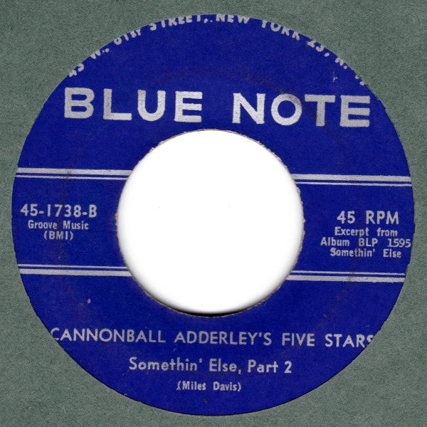 The Cannonball Adderley Quintet : Somethin' Else (7")