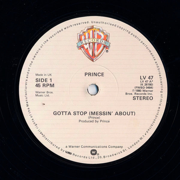 Prince : Gotta Stop (Messin' About) (12", RE)