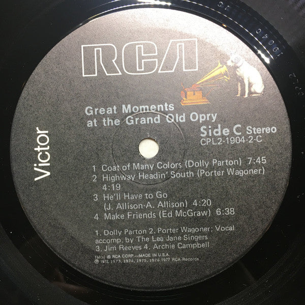 Various : Great Moments At The Grand Ole Opry (2xLP, Comp, Gat)