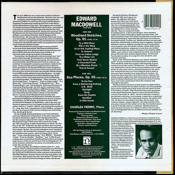 Charles Fierro : Edward MacDowell, Piano Music Vol. II: Woodland Sketches/Sea Pieces (LP, Album)