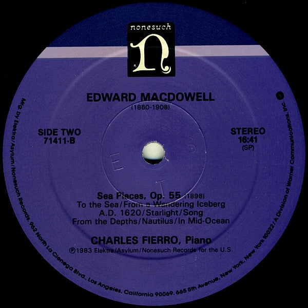 Charles Fierro : Edward MacDowell, Piano Music Vol. II: Woodland Sketches/Sea Pieces (LP, Album)