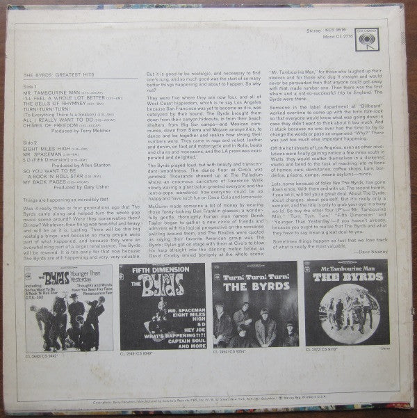 The Byrds : Greatest Hits (LP, Comp, RE)