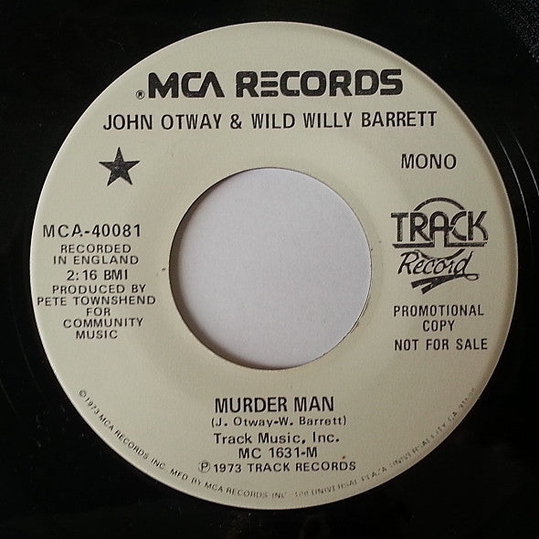 John Otway & Wild Willy Barrett : Murder Man (7", Mono, Promo)