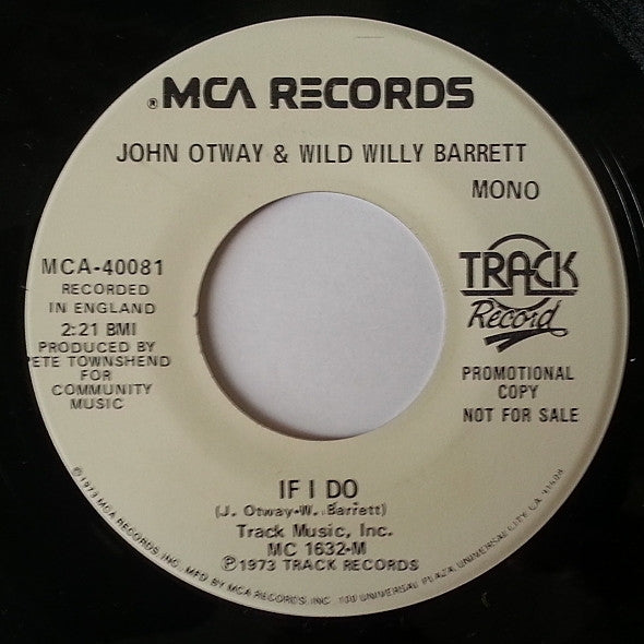 John Otway & Wild Willy Barrett : Murder Man (7", Mono, Promo)