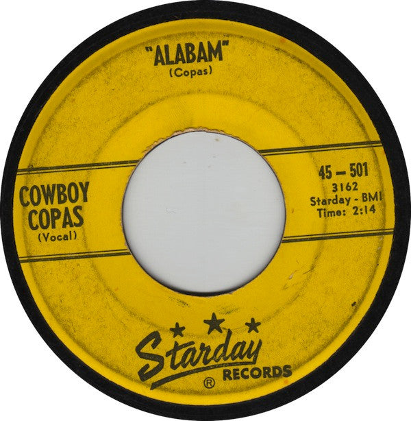 Cowboy Copas : Alabam / I Can (7", Single, Ⓡ P)
