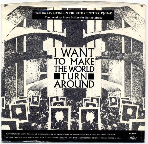 Steve Miller Band : I Want To Make The World Turn Around (7", Promo)