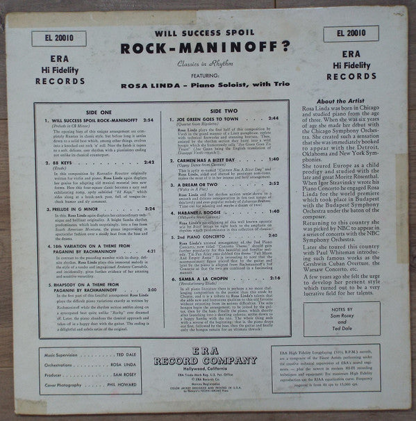 Rosa Linda : Will Success Spoil Rock-Maninoff? (LP, Album, Red)