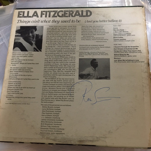 Ella Fitzgerald : Things Ain't What They Used To Be (And You Better Believe It) (LP, Album, Ter)