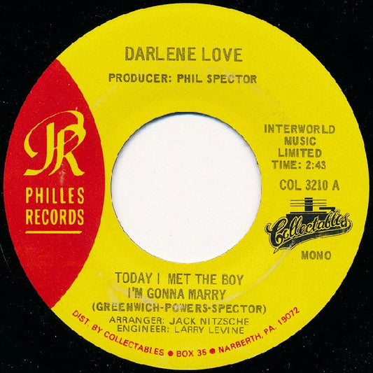 Darlene Love : Today I Met The Boy I'm Gonna Marry (7", Single, Mono, Bla)