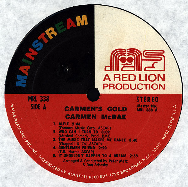 Carmen McRae : Carmen's Gold (LP, Comp, Uni)
