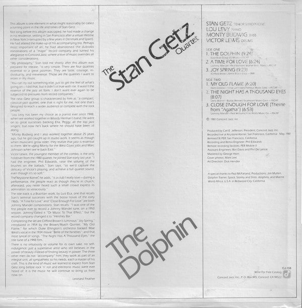 The Stan Getz Quartet* : The Dolphin (LP)