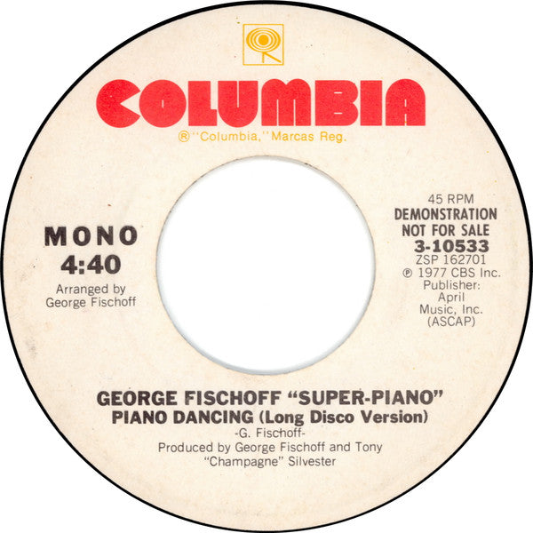 George Fischoff : Piano Dancing (Long Disco Version) (7", Promo)