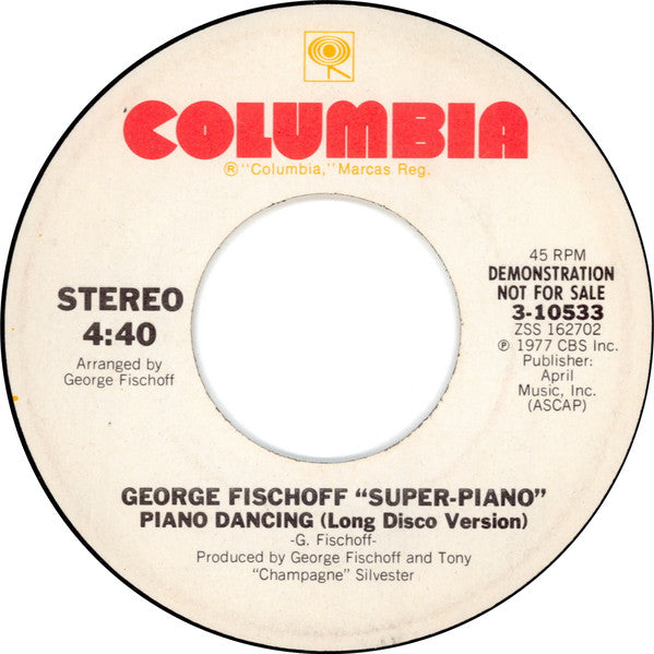 George Fischoff : Piano Dancing (Long Disco Version) (7", Promo)
