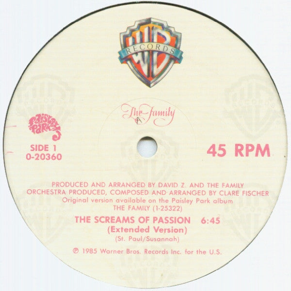 The Family (2) : The Screams Of Passion (12", Maxi, All)