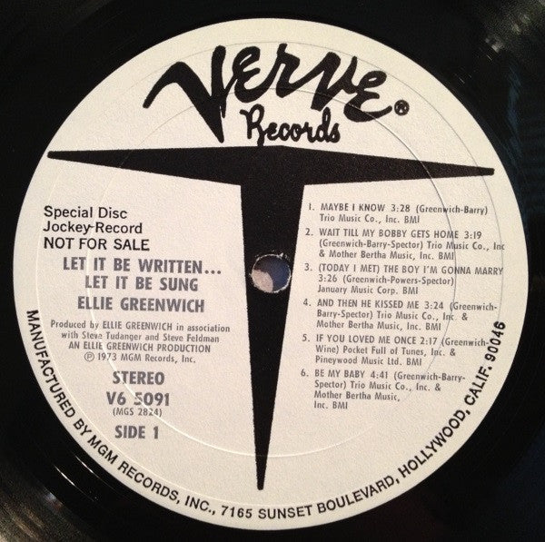 Ellie Greenwich : Let It Be Written, Let It Be Sung (LP, Promo, Wad)