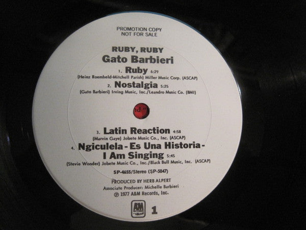 Gato Barbieri : Ruby, Ruby (LP, Album, Promo)