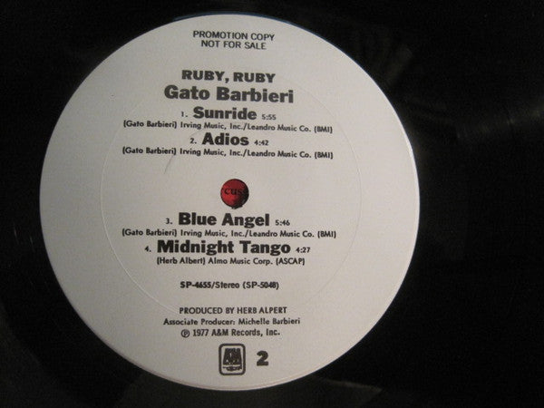 Gato Barbieri : Ruby, Ruby (LP, Album, Promo)