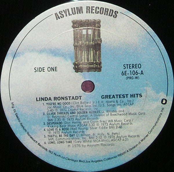 Linda Ronstadt : Greatest Hits (LP, Comp, Club, RE, Col)