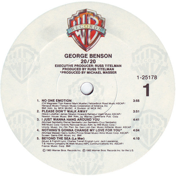 George Benson : 20/20 (LP, Album, All)