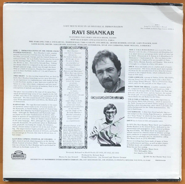 Ravi Shankar, Paul Horn & Bud Shank : Improvisations (LP, Comp)