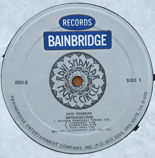 Ravi Shankar, Paul Horn & Bud Shank : Improvisations (LP, Comp)