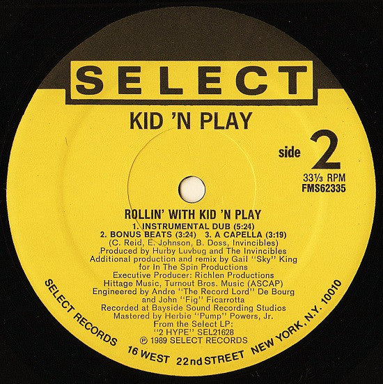 Kid 'N' Play : Rollin' With Kid 'N Play (12", Single)