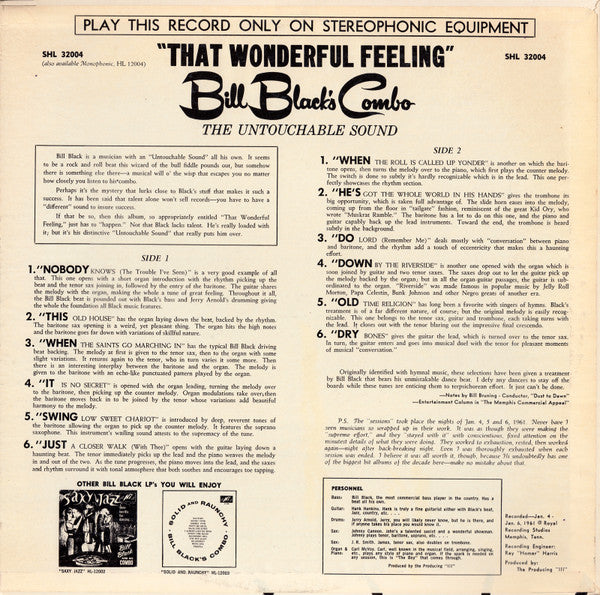 Bill Black's Combo : That Wonderful Feeling (LP, Album)