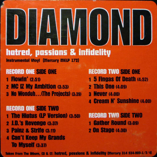 Diamond D : Hatred, Passions And Infidelity (Instrumental Vinyl) (2xLP, Promo)