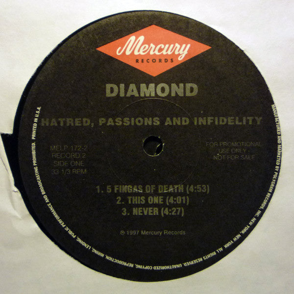 Diamond D : Hatred, Passions And Infidelity (Instrumental Vinyl) (2xLP, Promo)